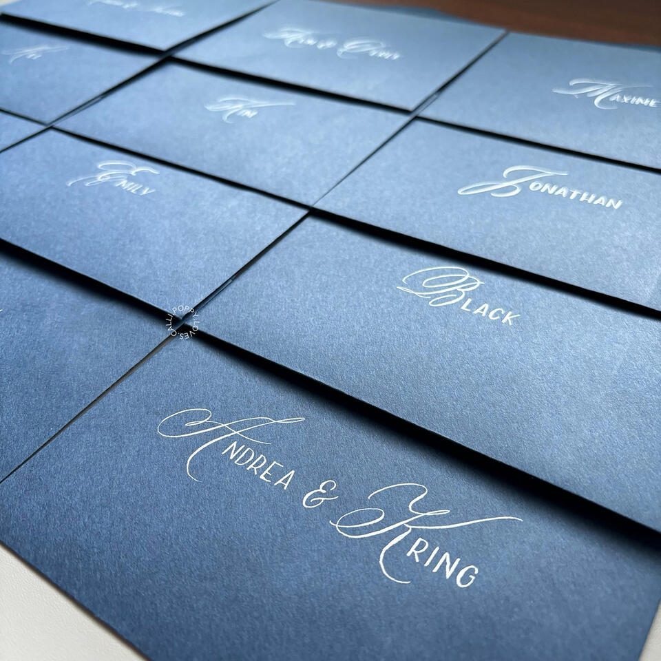 จ่าหน้าซองจดหมาย เขียนชื่อผู้รับด้วยสไตล์ Calligraphy